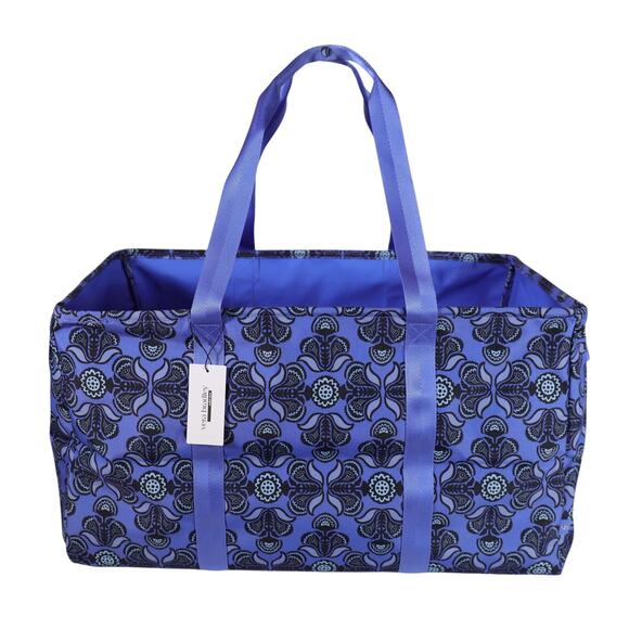 Vera Bradley Large Collapsible Car Storage Tote - Baja Blue Tile - NWT - Picture 1 of 6